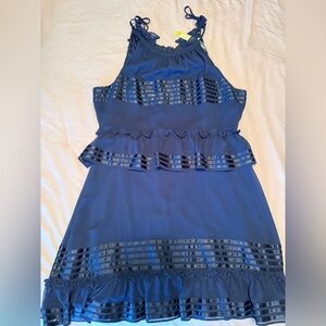 Gianni Bini Navy Blue Ruffle Dress